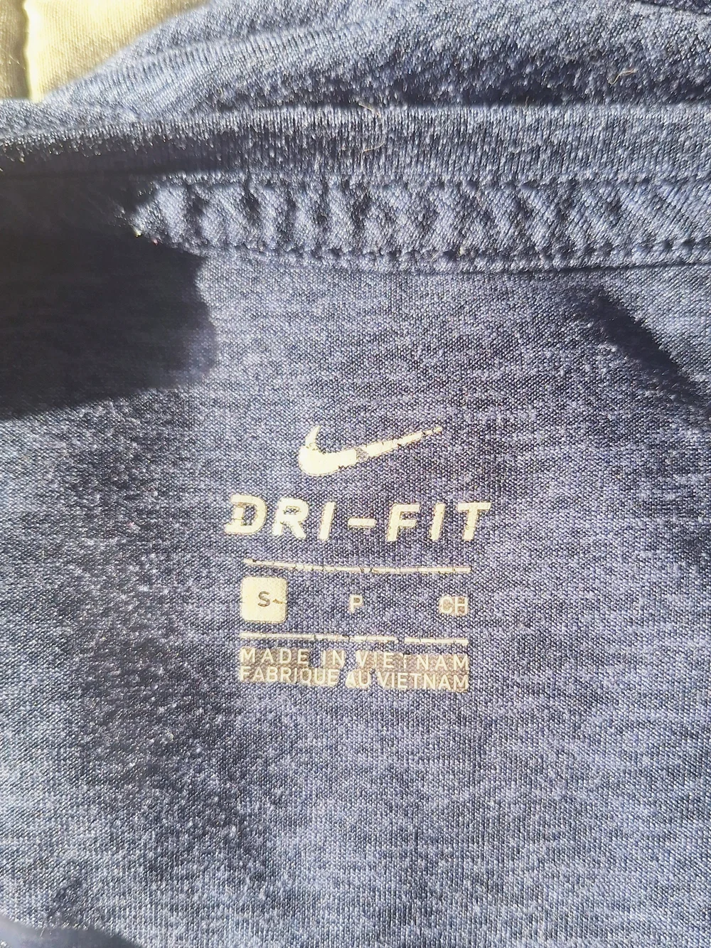 Nike Women's Heathered Navy V-Neck Short Sleeve Dri-Fit Tee